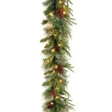 9’ x 10" Pre-lit "Feel-Real" Artificial Christmas Colonial Garland with Berries, Cones and 50 C... | Michaels Stores