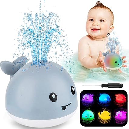 ZHENDUO Baby Bath Toys, Whale Automatic Spray Water Bath Toy with LED Light, Induction Sprinkler ... | Amazon (US)