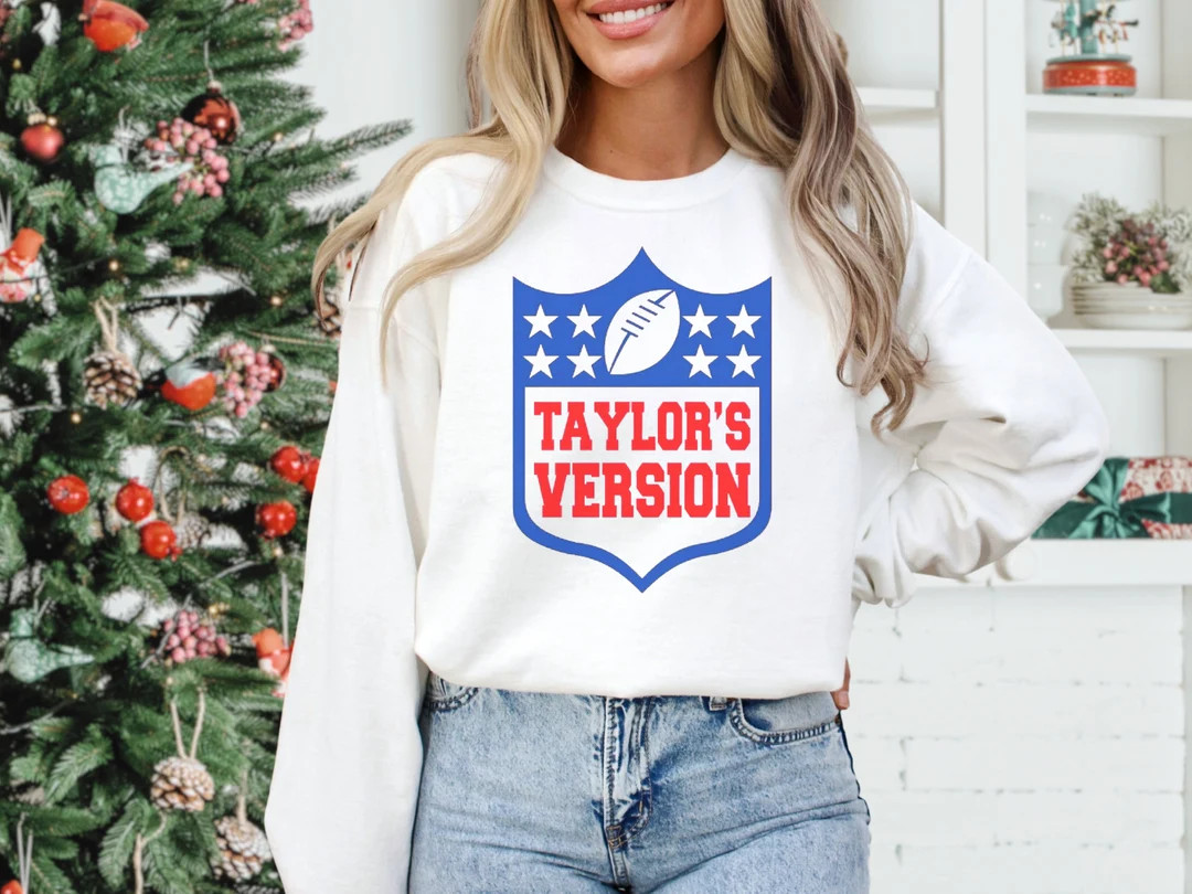 Taylors Version NFL Sweatshirt Football Fan Music Lover Trendy Football Shirt Oversize Xmas Sweat... | Etsy (US)