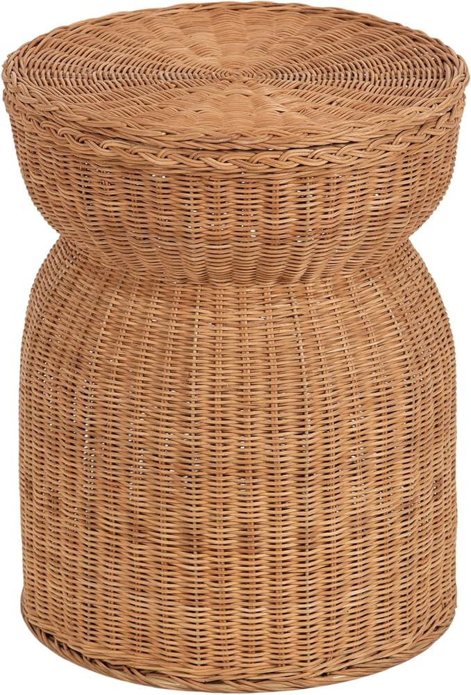 Kate and Laurel Thatch Modern Woven Rattan Round Storage Side Table, 17 x 17 x 21, Natural Rattan... | Amazon (US)