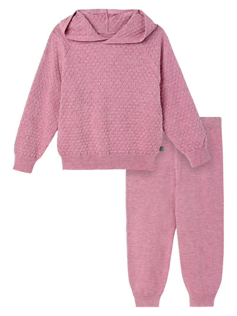 Modern Moments by Gerber Toddler Girl Sweater Knit Hoodie Set, Sizes 12M-5T - Walmart.com | Walmart (US)