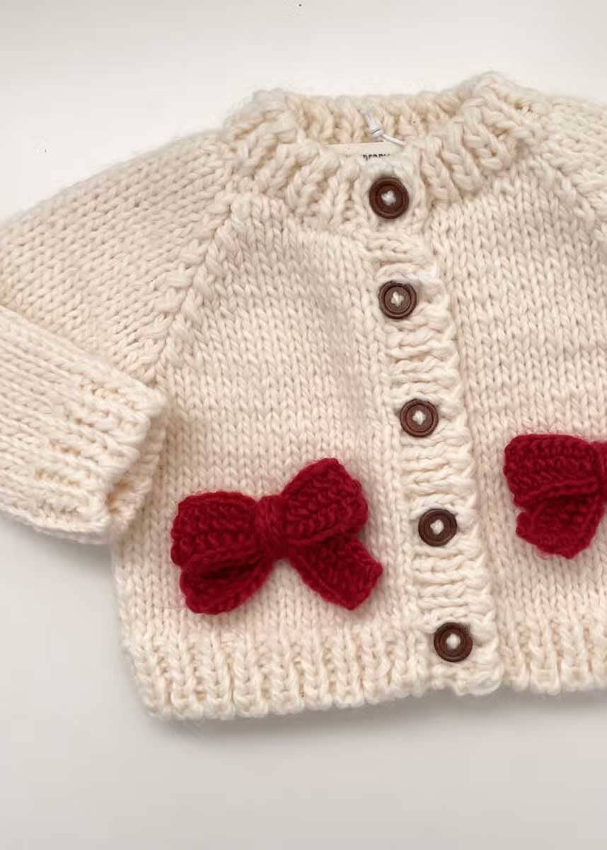Red Bow Cardigan | Alice & Wonder