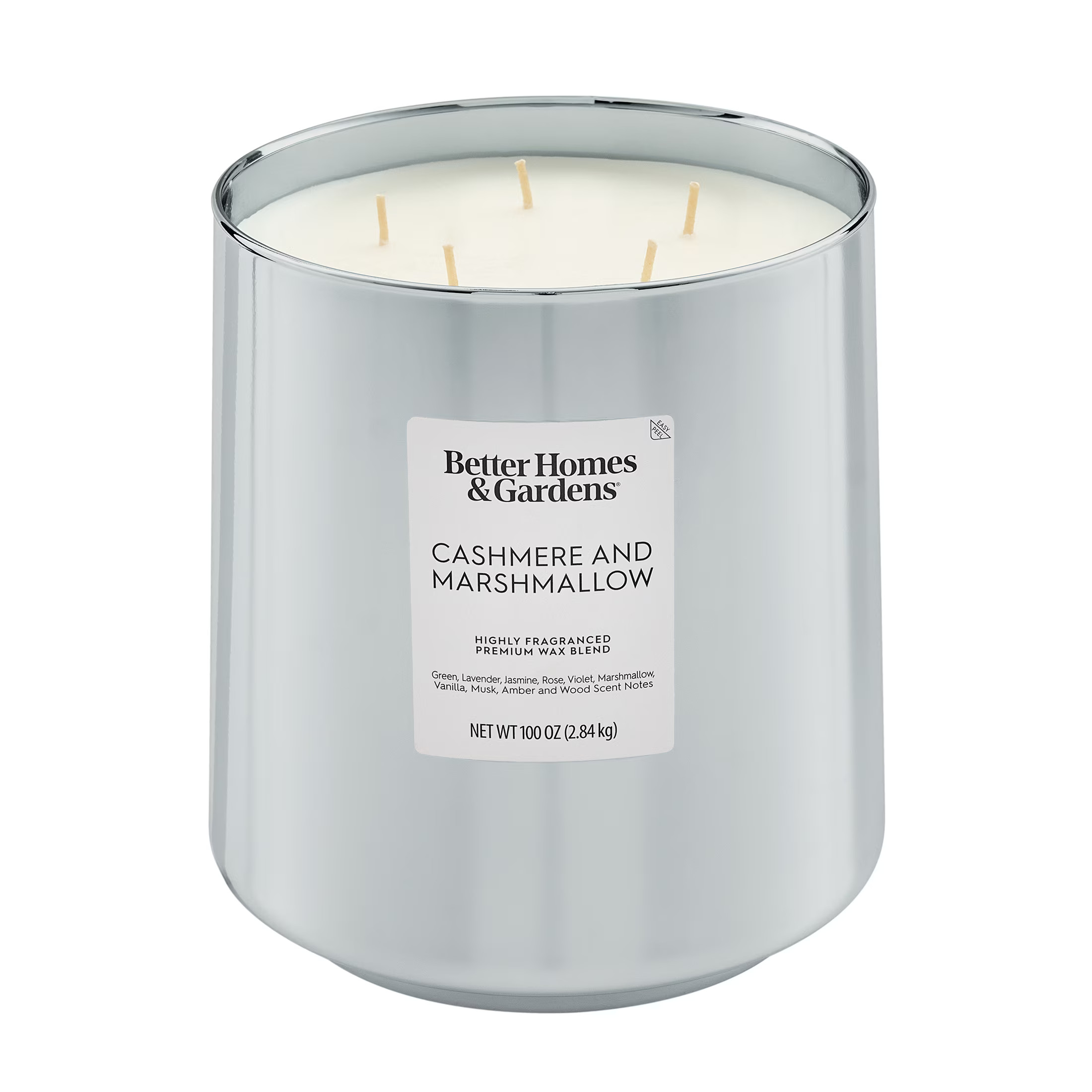 Better Homes & Gardens Cashmere and Marshmallow Scented Candle, 100 oz, 5-Wick Cotton Glass Jar | Walmart (US)