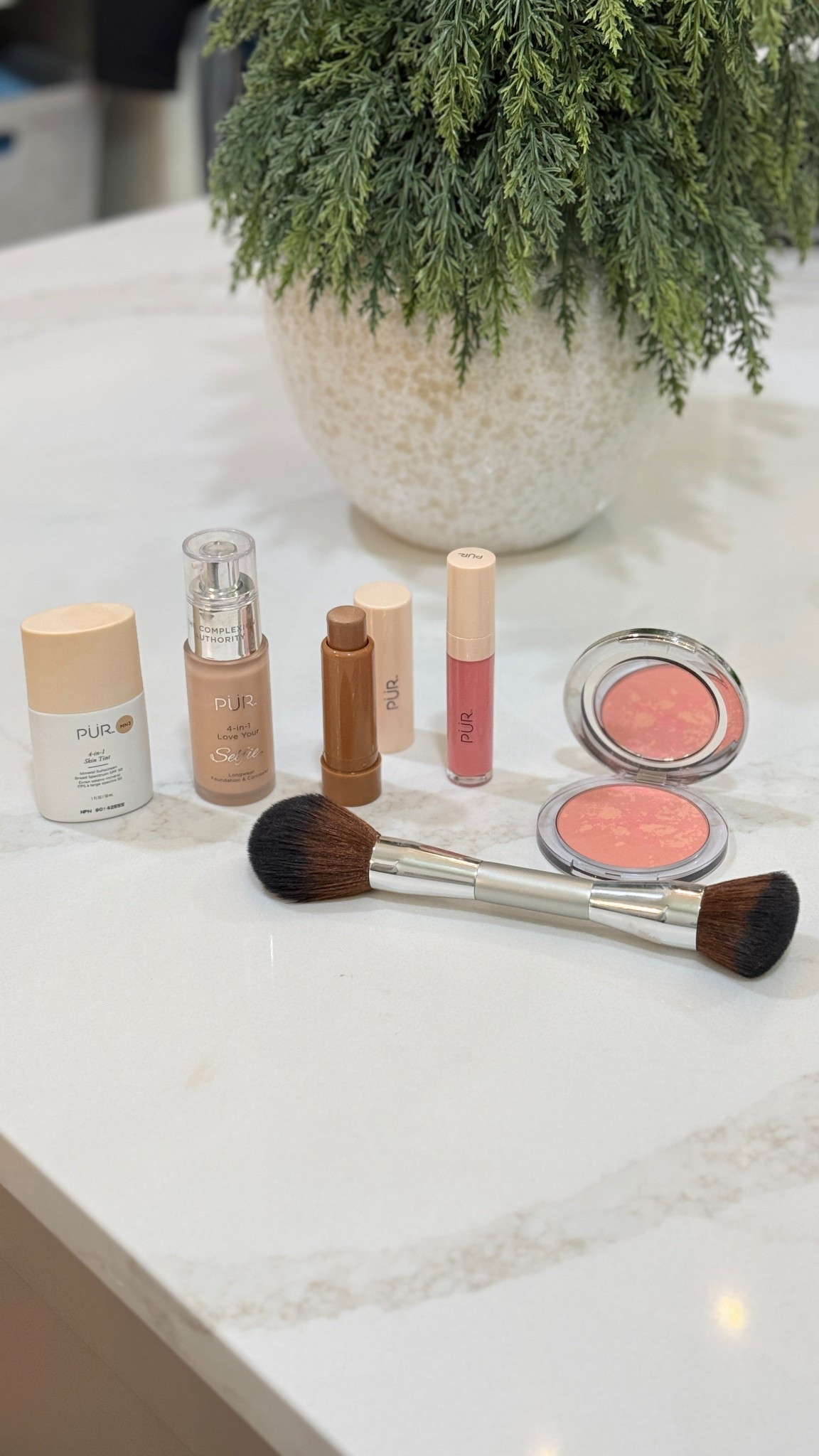 I’m so happy to be reunited with one of my favorite makeup brands of all time. This is Pur Cosmetics. The 4-in-1 skin tint is brand new and it is fantastic! It has SPF 50 and is buildable for whatever type of coverage you like. It has skin enhancing ingredients and I can’t say enough good things about it. I wear shade MN3. I also love the love your selfie foundation and concealer. I just put it right on top of the skin tint. I also wear shade MN3. You can’t go wrong with any of their products. These are all clean beauty, cruelty, free, and help give naturally radiant, healthy, looking skin. I highly recommend!