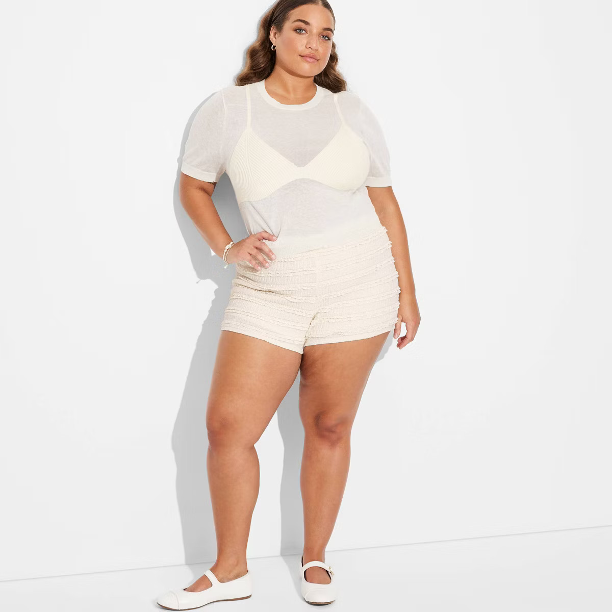 Women's High-Rise Lace Bloomer Shorts - Wild Fable™ Off-White | Target