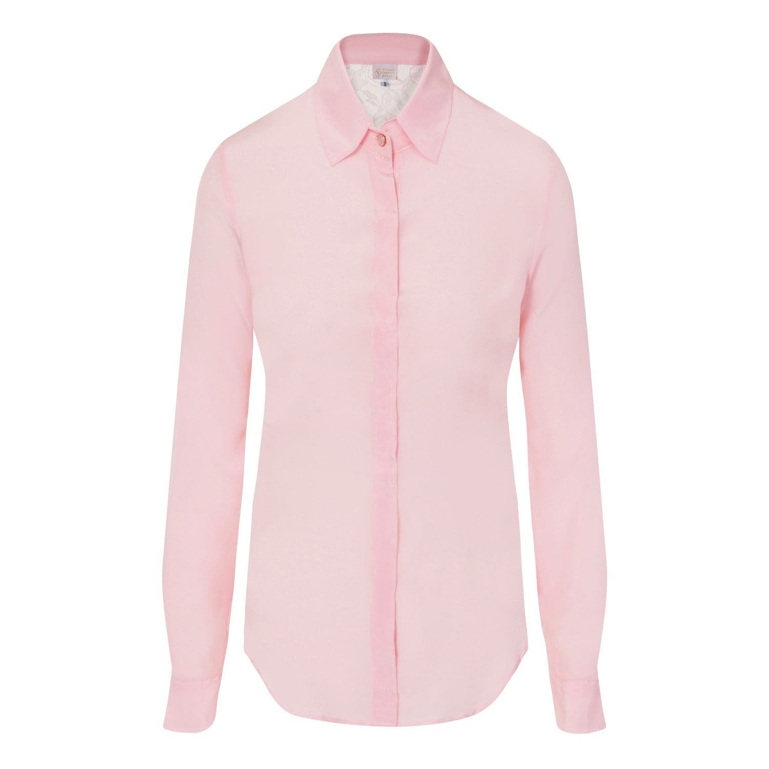 Sophie Cameron Davies - Pale Pink Fitted Silk Shirt | Wolf & Badger (US)
