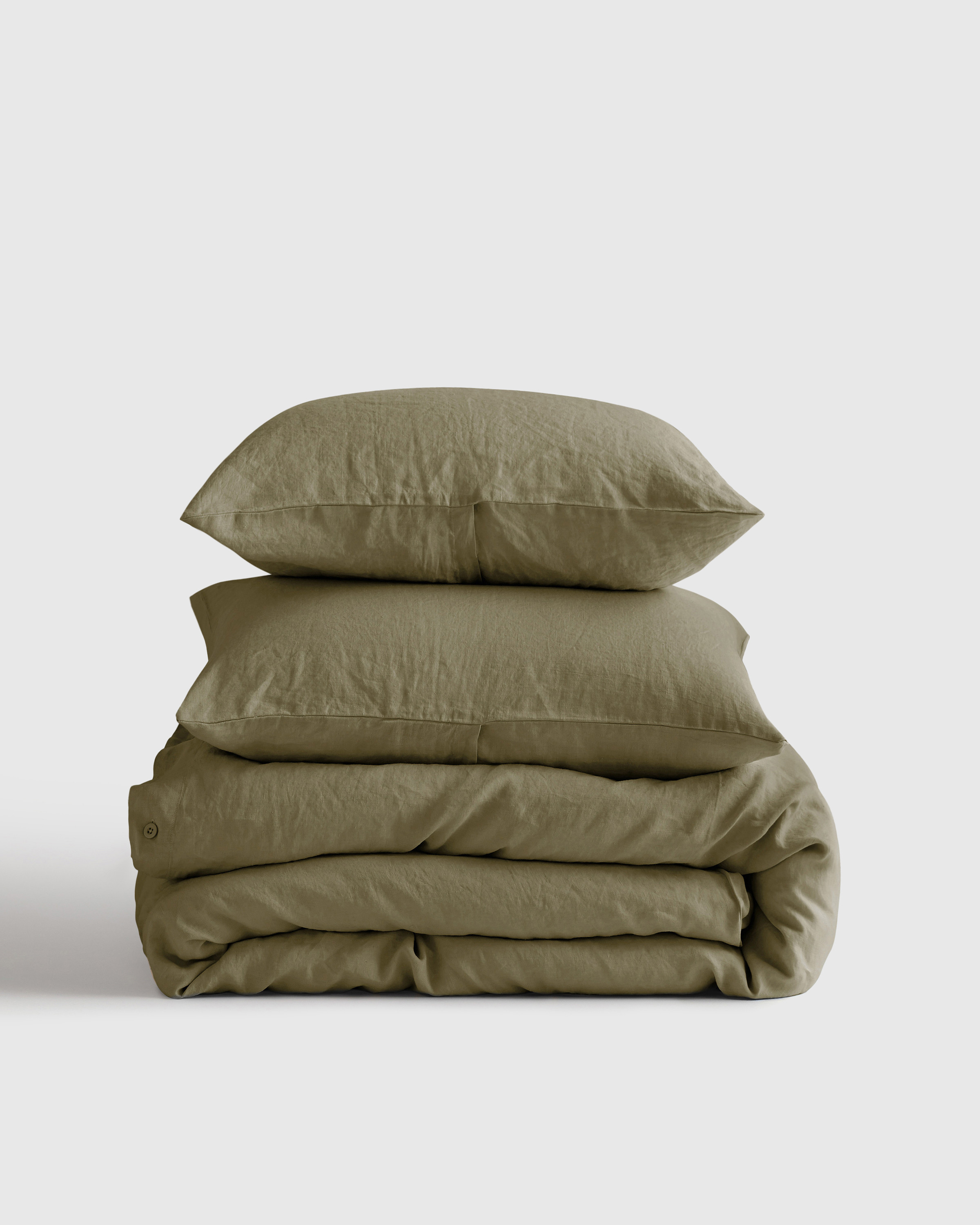 Quince | European Linen Duvet Cover Set in Sage, Size Twin | Quince