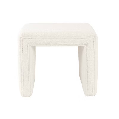 Modern Channel Ottoman Cream Boucle - HomePop | Target