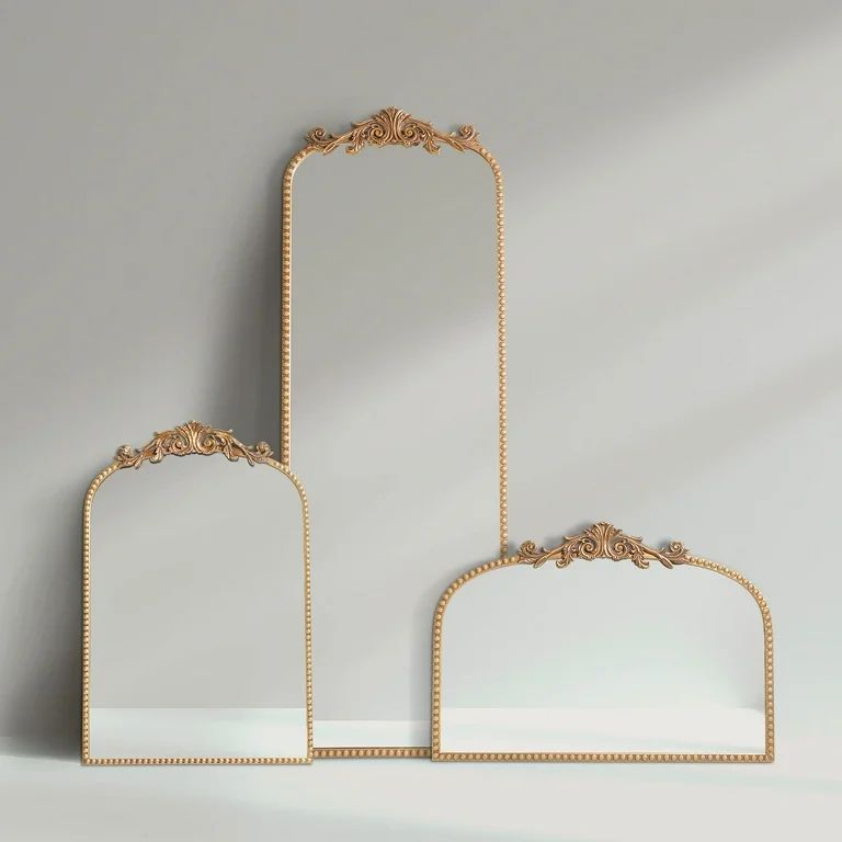 24" x 34" Filigree Arch Metal Mantle Mirror Decor in Gold - Walmart.com | Walmart (US)