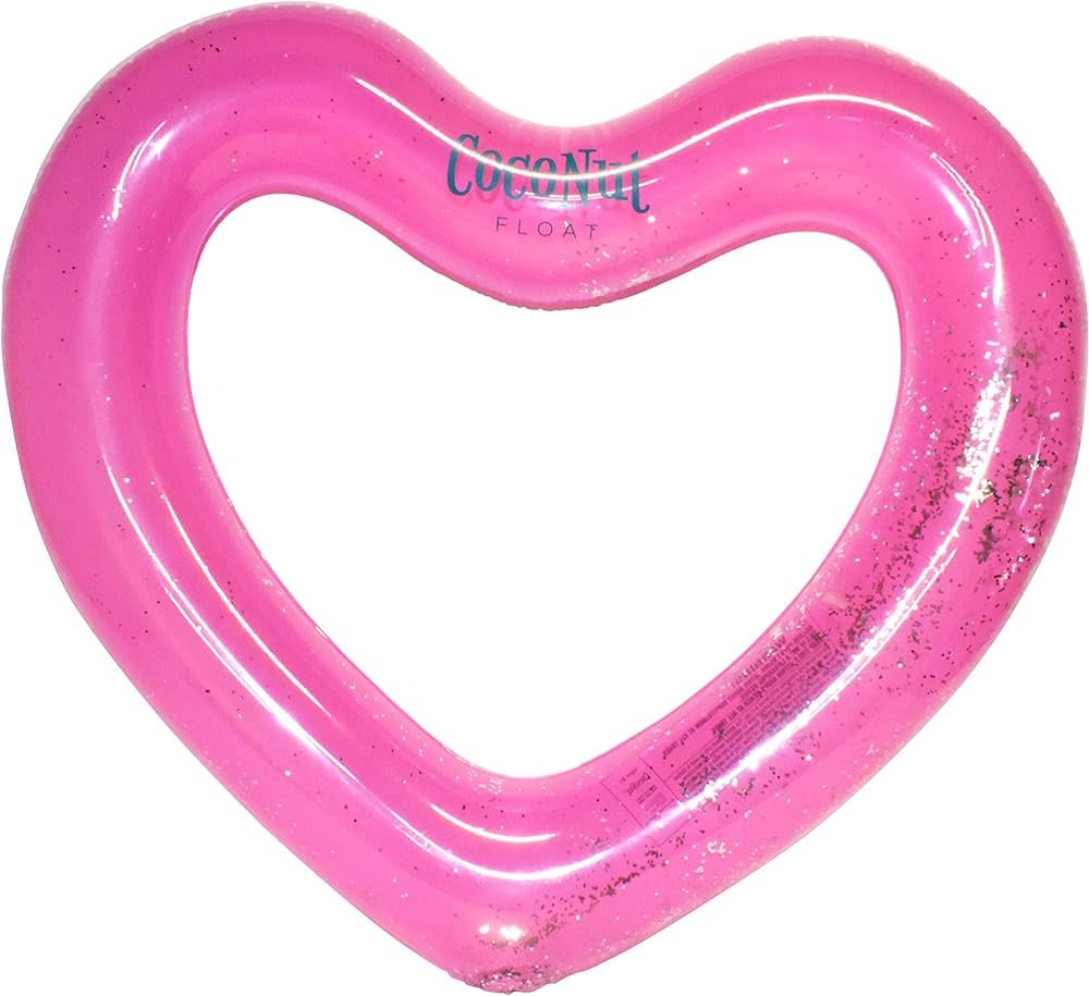 Glitter Heart Pool Floats by CocoNut Float – Inflatable Pool Ring – Durable Long Lasting Loun... | Amazon (US)