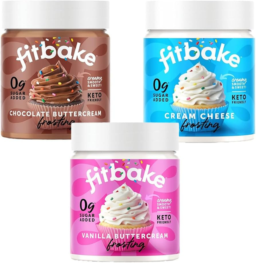 FitBake Cream Cheese, Vanilla and Chocolate Buttercream Frostings | Keto Frosting for Low Carb De... | Amazon (US)