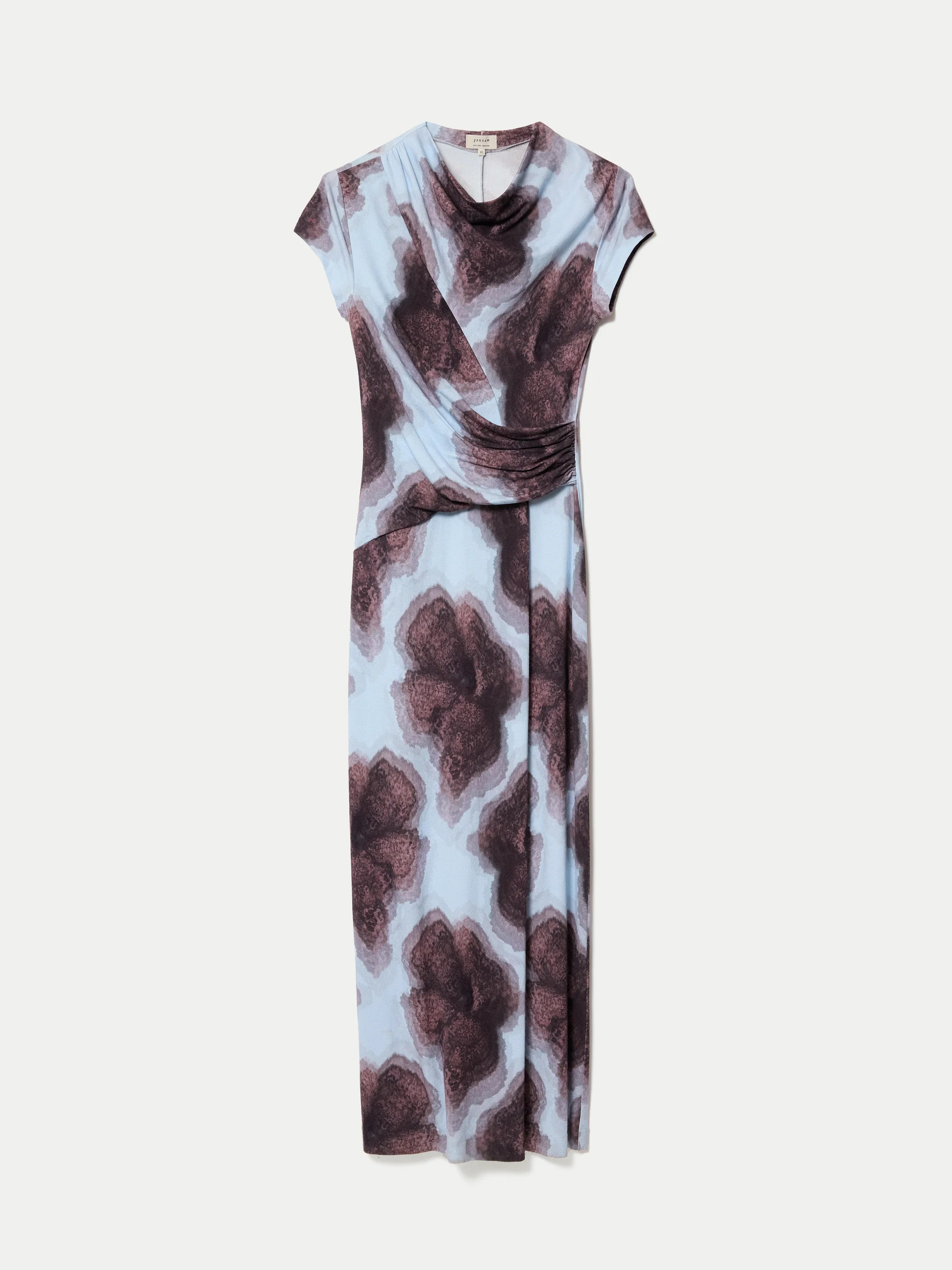 Tiger Orchid Cap Sleeve Dress | Blue | Jigsaw (UK)