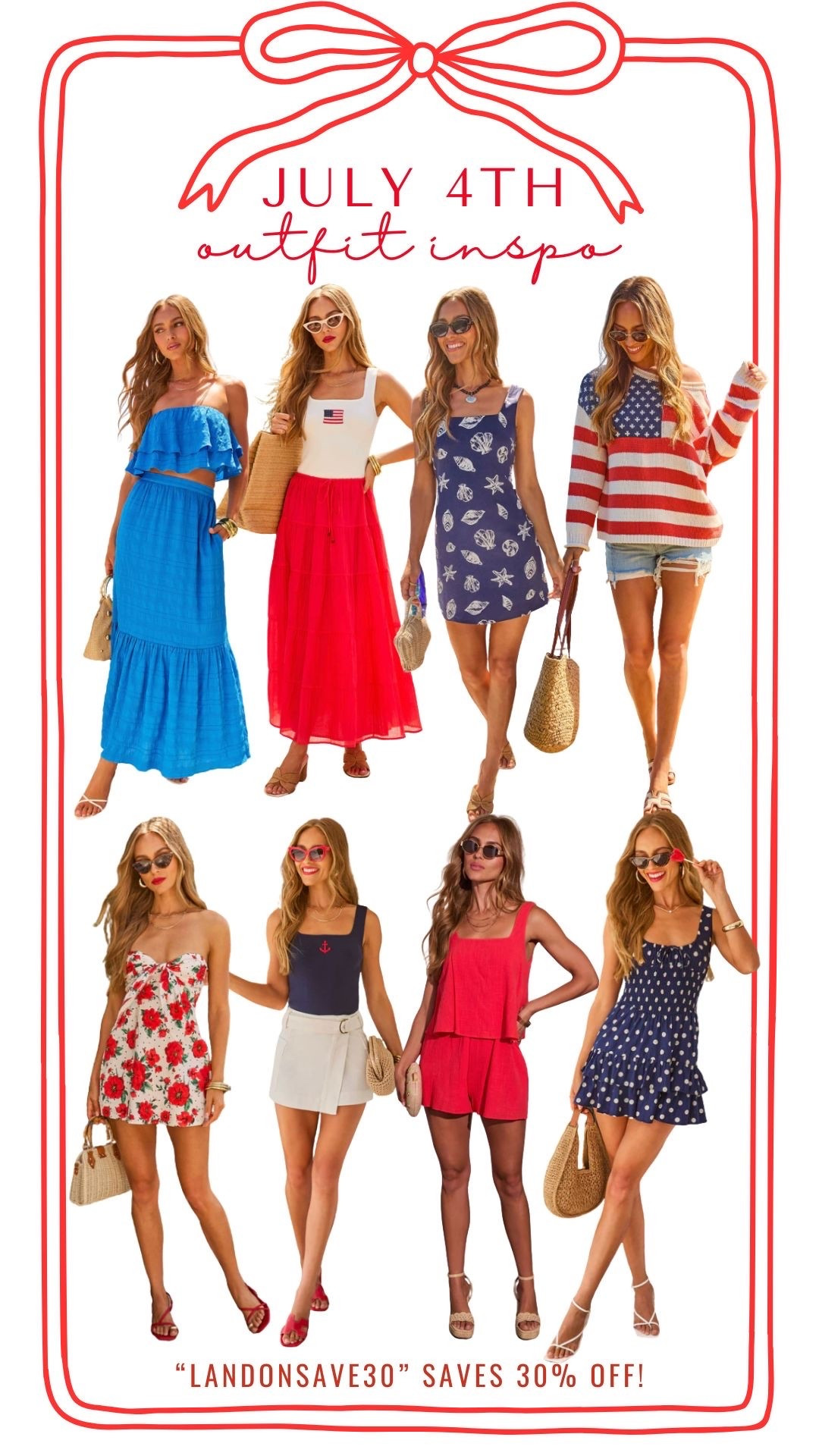 July 4th outfit ideas! Code “LANDONSAVE30” saves 30% off your entire order!

July 4th style / July 4th fashion / July 4th outfits / patriotic outfits / summer style / summer fashion

#LTKSeasonal #LTKgrwm #LTKootd