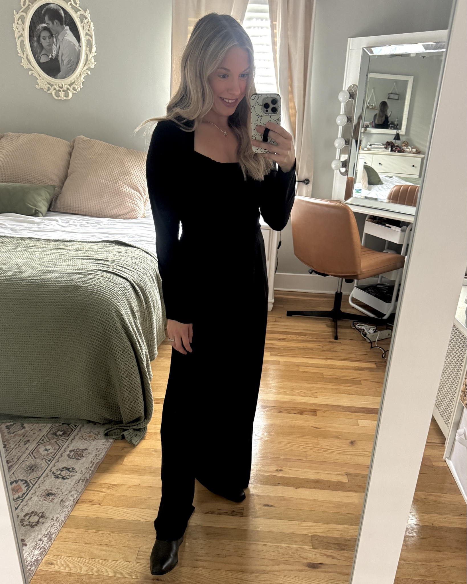 When in doubt, wear black 🖤
This jumpsuit is soo comfy and flattering for any body. I love the neckline! It instantly makes you look put together. Perfect for a wedding guest outfit, date night , or any church. 
I’m wearing a size small and I am 5’2 so the length is a bit long on me , but totally manageable. 
I paired it with my tall black boots (because you couldn’t see that they were tall boots anyway, but they are super comfortable and I love the look of them) .
My jumpsuit isn’t the easy peasy version since I got this before that version came out , but I would definitely grab that one for easier bathroom access😉
It also has built in bra pads 👏🏻
Definitely a staple piece for every closet!


#LTKPetite #LTKSaleAlert #LTKFindsUnder50