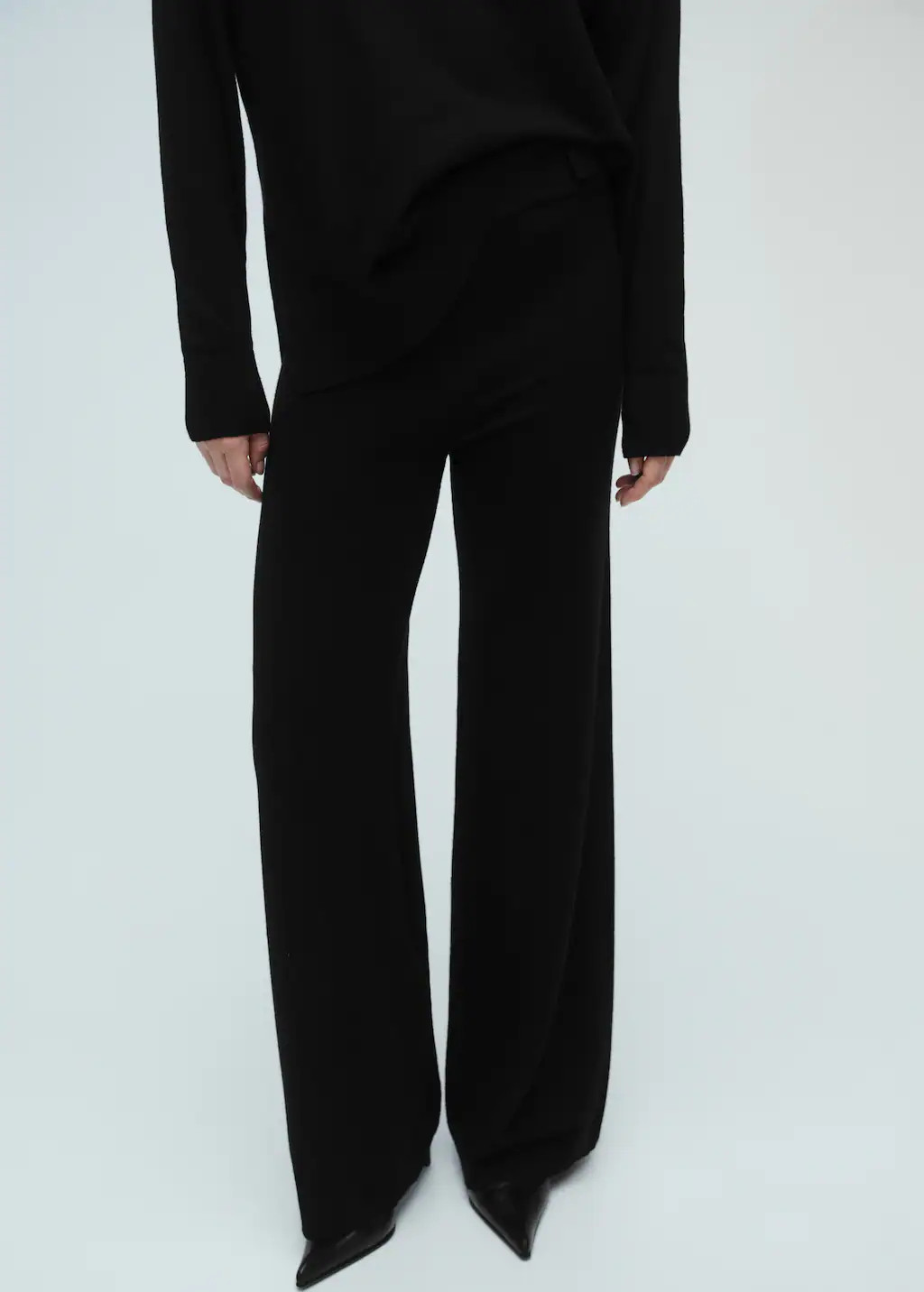 Fine-knit wideleg trousers - Women | MANGO USA | Mango (US/MX/AU)