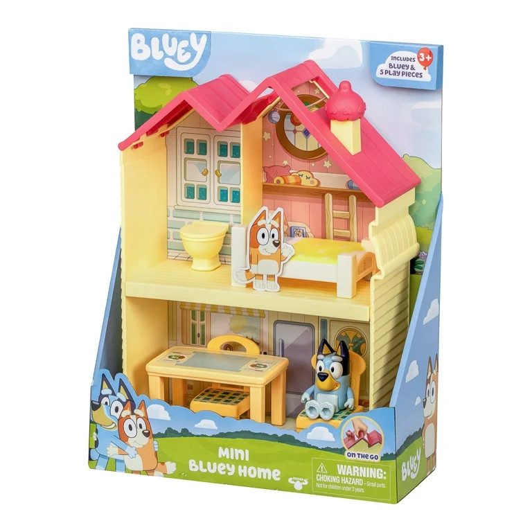 Bluey Mini Home Playset Compact House Playset Includes Bluey Figure With 5 Play Pieces , Ages 3+ ... | Walmart (US)