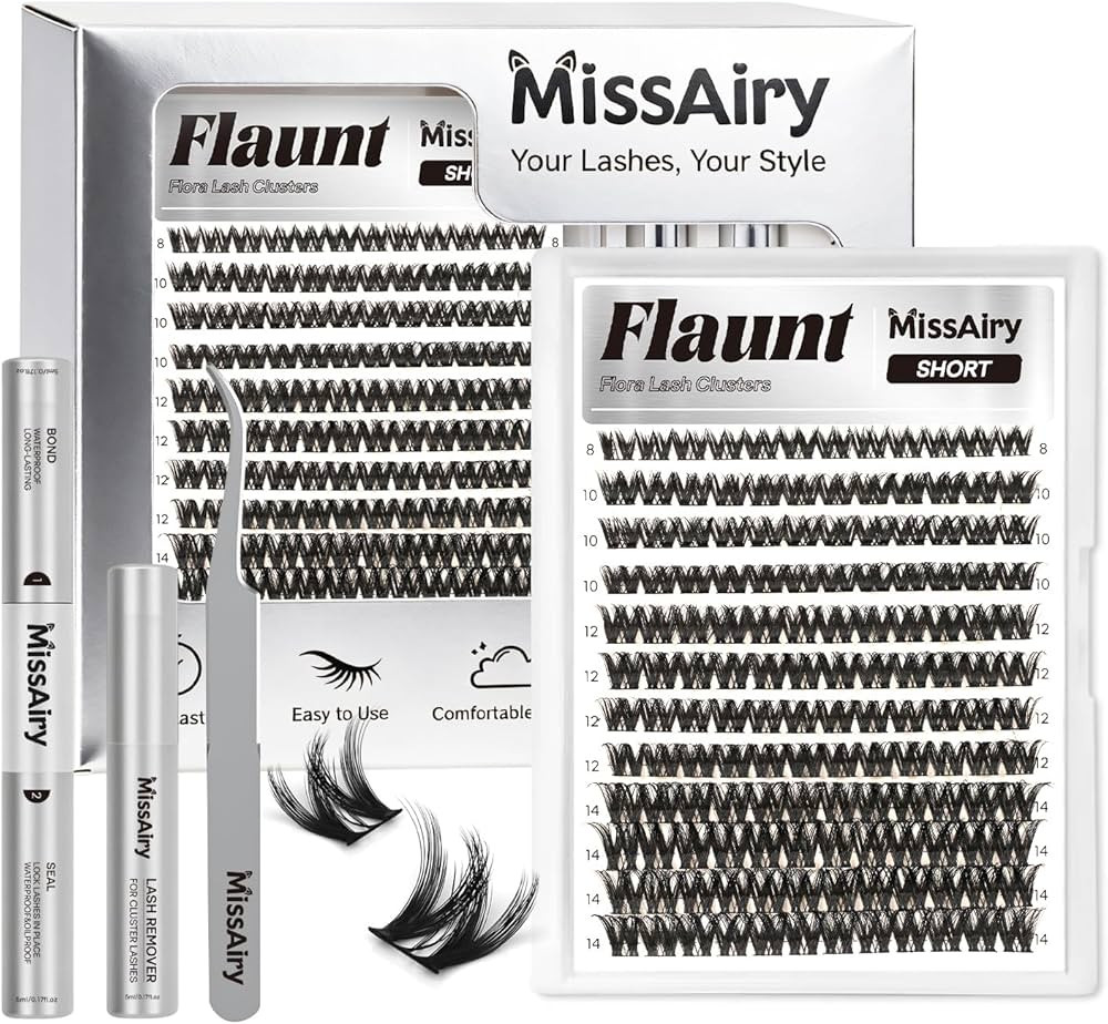 Flaunt Lash Clusters Kit Flora Short 8-14mm Light-Volume Wispy Eyelash Clusters D Curl DIY Eyelas... | Amazon (US)