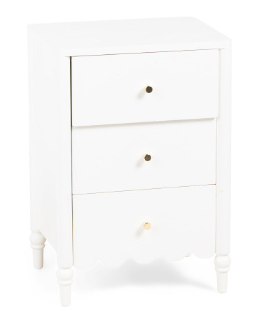 18x14x26 Scalloped 3 Drawer Side Table | TJ Maxx