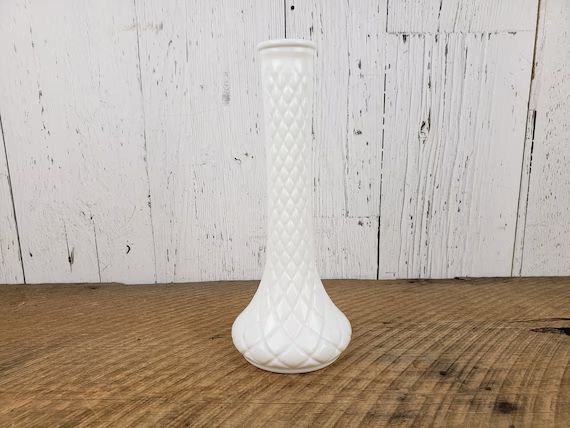 Vintage 50s Milk Glass Fluted Bud Vase 9 Hoosier Quilted | Etsy | Etsy (CAD)