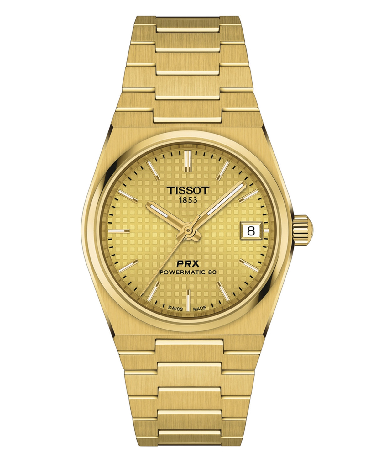 Tissot Women's Swiss Automatic Prx Powermatic 80 Gold Pvd Stainless Steel Bracelet Watch 35mm - Gold | Macy's