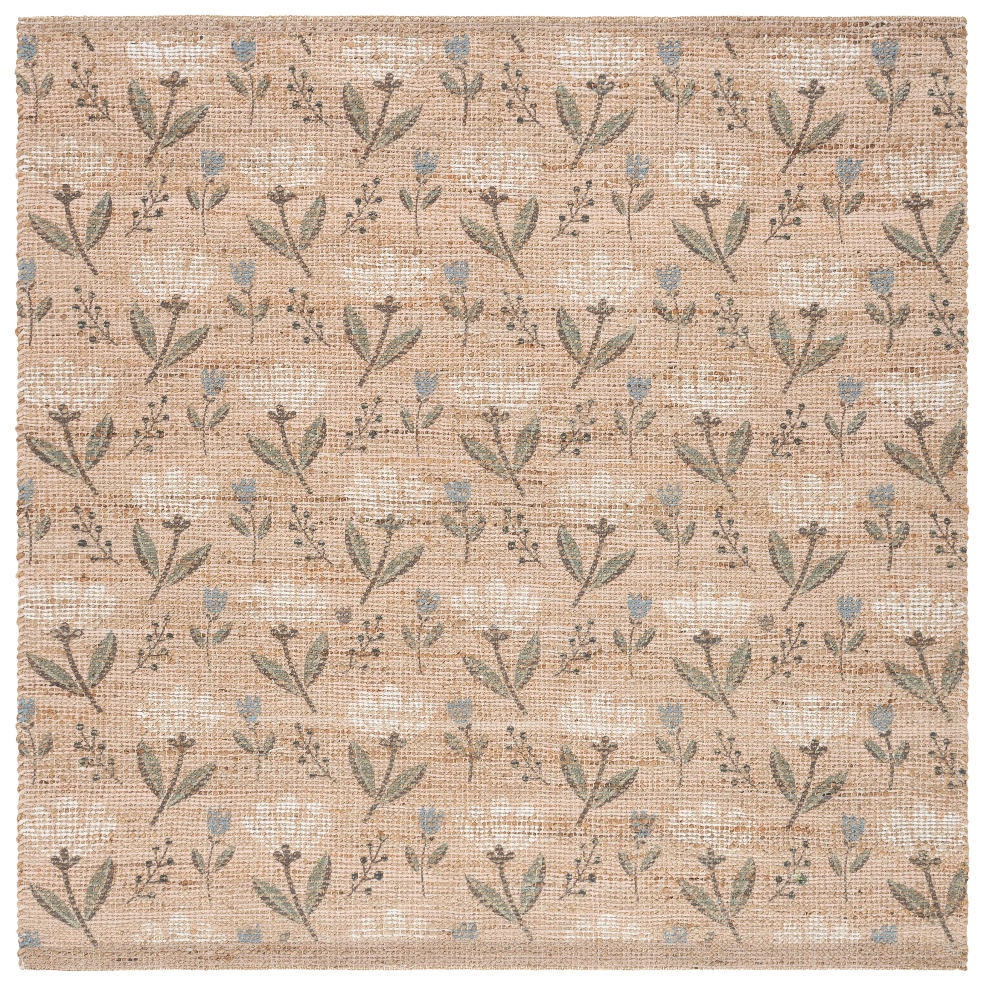 Saffron Hand Woven Jute/Sisal; Chenille; Cotton Floral Indoor Rug | Birch Lane