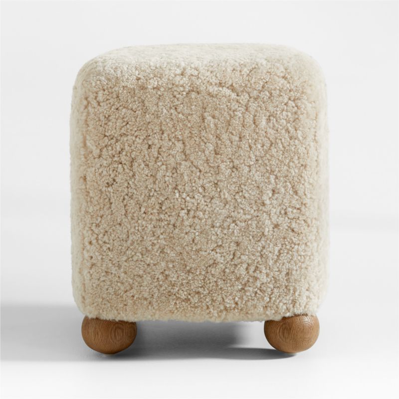 L'Enchere Square Wool Ottoman by Athena Calderone | Crate & Barrel | Crate & Barrel