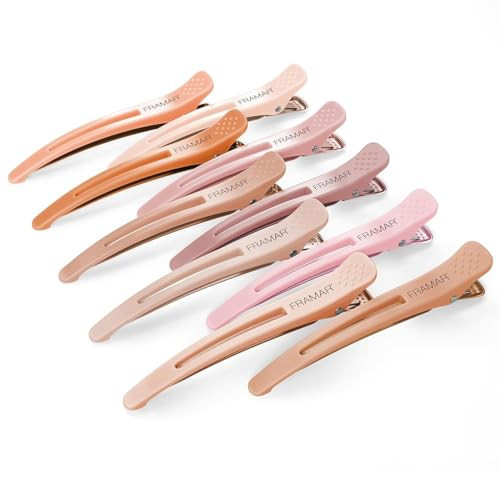 Framar Neutral Creaseless Hair Clips 10 pack – Professional Salon Hair Clips for Styling Sectioning, Hair Styling Clips, Hair Clip For Sectioning, Hair Sectioning Clips – Prevents Creases Or Dents | Amazon (US)