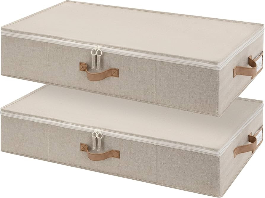 StorageWorks Underbed Storage with Lid, 2-Pack Under Bed Storage Containers for Clothes, Bedding,... | Amazon (US)