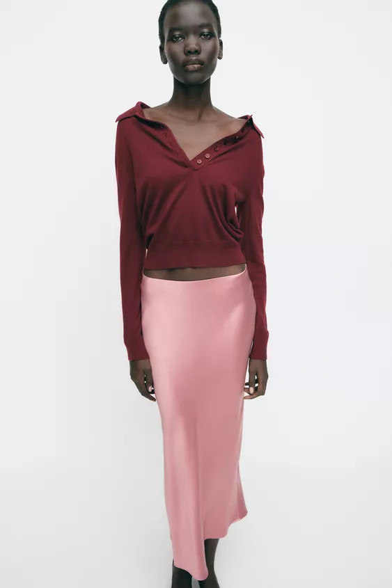 GONNA MIDI SATINATA | Zara IT