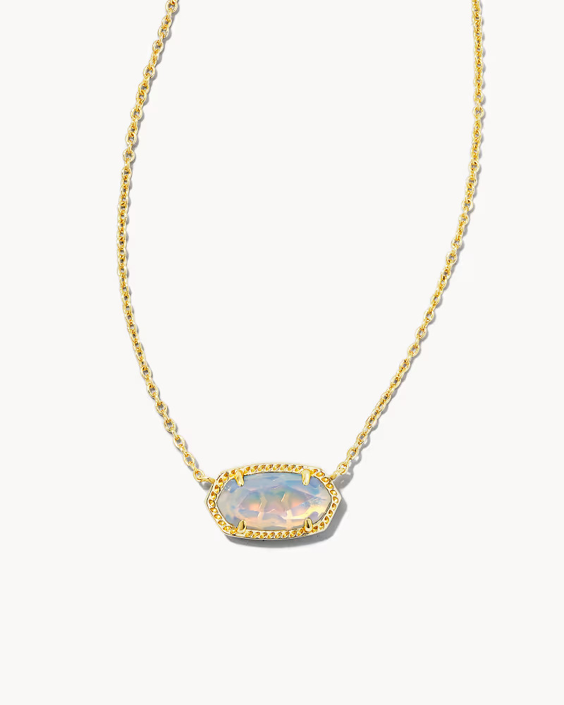 Elisa Gold Pendant Necklace in Iridescent Opalite | Kendra Scott