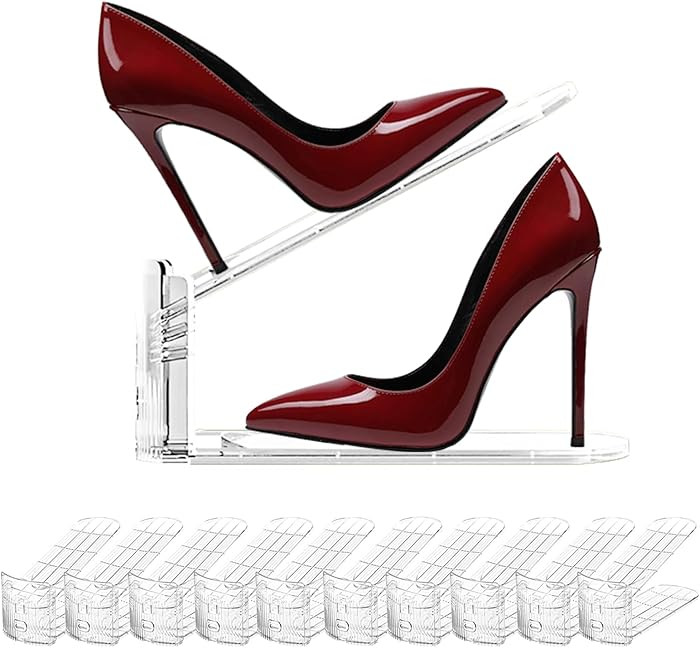 10Pack Shoe Slot Organizer Clear Shoe Stackers Organizers for Closet Space Saver 50% Shoes Displa... | Amazon (US)