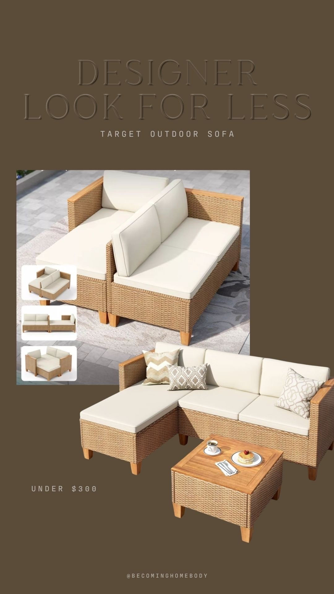 A simple designer look for less.
This Target outdoor sofa has that clean, neutral style that works with almost anything. Ilove that it's modular, easy to style, and looks more expensive than it is.
A really good option if you're pulling together a patio or porch and want something timeless without overspending.
#targetpartner @target #target #Itkhome #targetfinds #outdoorliving #patioinspo #neutralhome #homedecorfinds
#designerlookforless #coastalstyle #europeanstyle #budgetfriendly