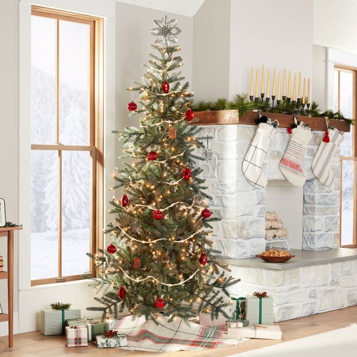 7ft Pre-Lit Artificial Pine Christmas Tree - Hearth &#38; Hand&#8482; with Magnolia | Target