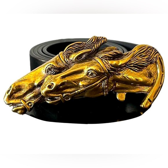 Vintage Gucci Equestrian Double Horse Head Belt - Size 85 / 34 | Poshmark