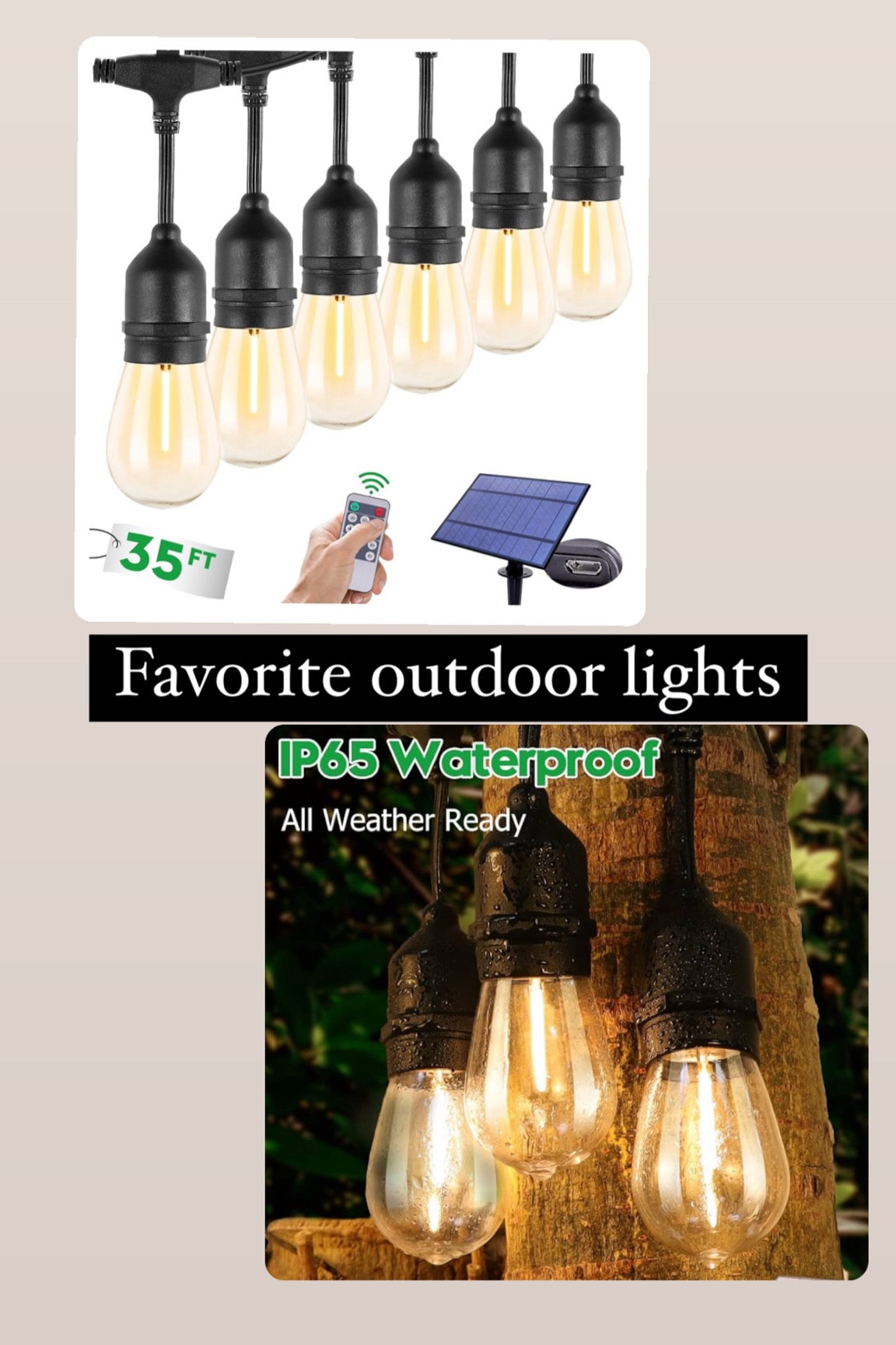 Favorite outdoor lights. Waterproof and solar. 

#LTKHome #LTKSaleAlert #LTKU