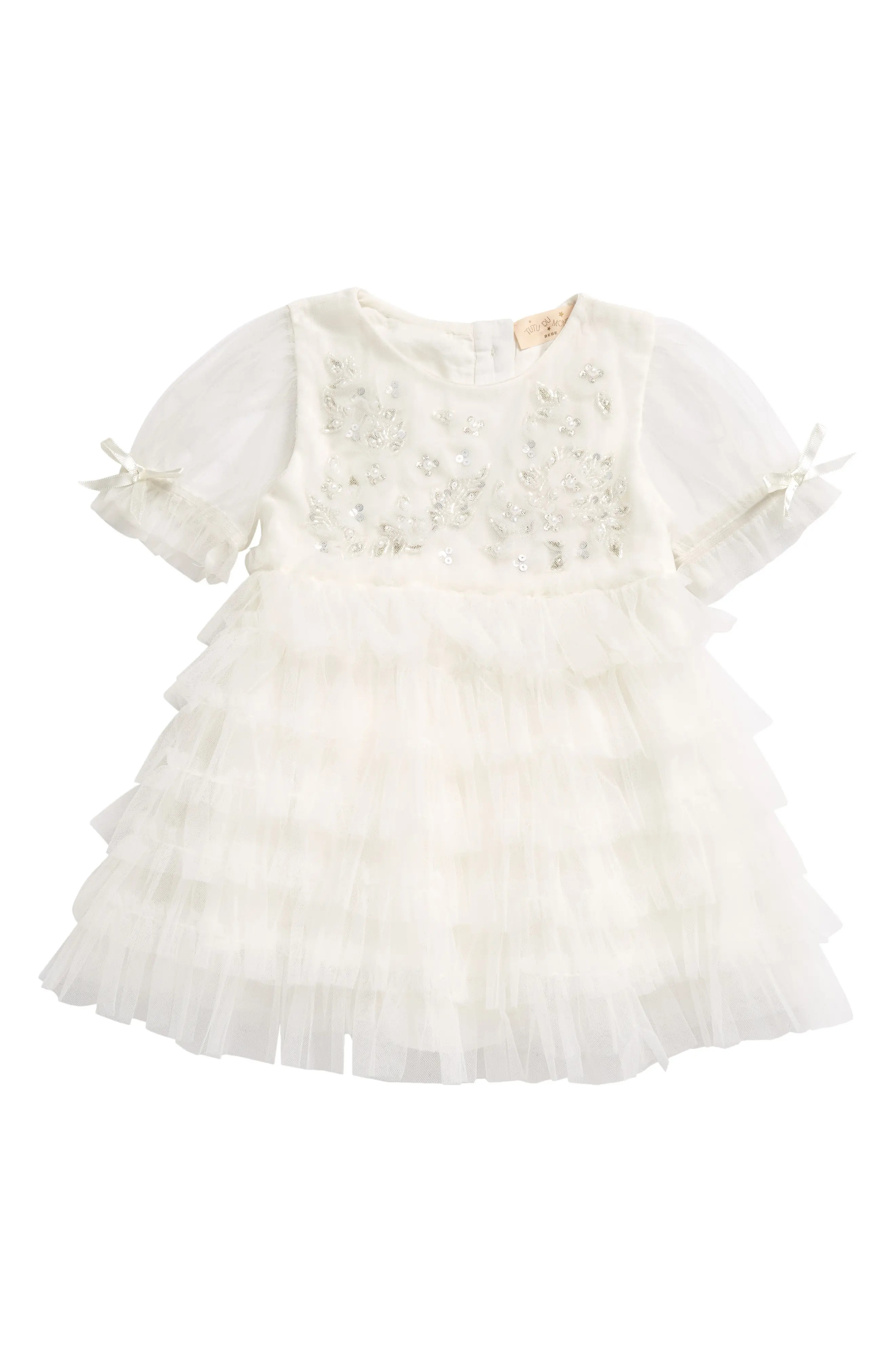 Tutu Du Monde Tutu de Monde Winter Lily Tulle Dress, Size 18-24M in Milk at Nordstrom | Nordstrom