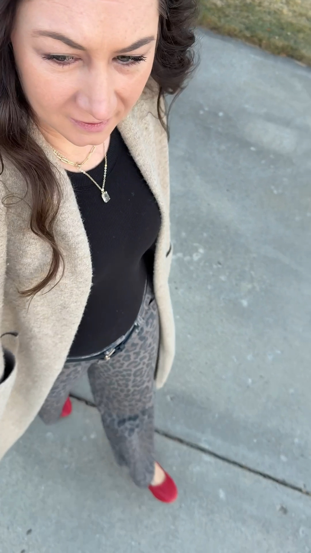 Work OOTD for the office with a pop of color! 

#leopard #red #flats #cardigan #builtinbra #officestyle #workingmom #momstyle 

#LTKWorkwear #LTKTall #LTKootd