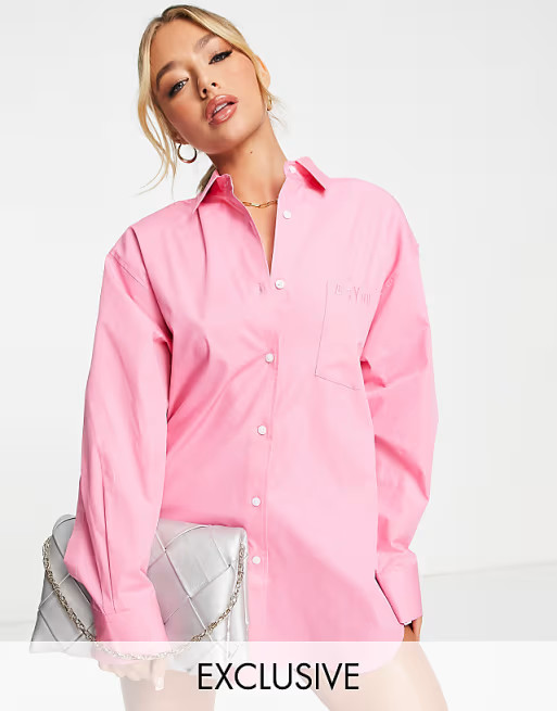 ASYOU oversized shirt dress in pink | ASOS (Global)