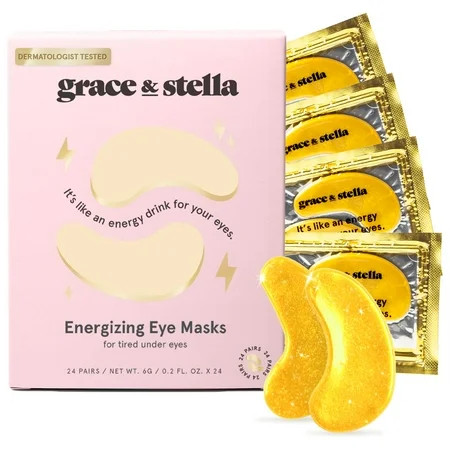 grace & stella Under Eye Mask (Gold 24 Pairs) Reduce Dark Circles Puffy Eyes Undereye Bags Wrinkles - Gel Under Eye Patches - Gifts for Women - Birthday Gifts for Women - Vegan Cruelty Free C2 | Walmart (US)