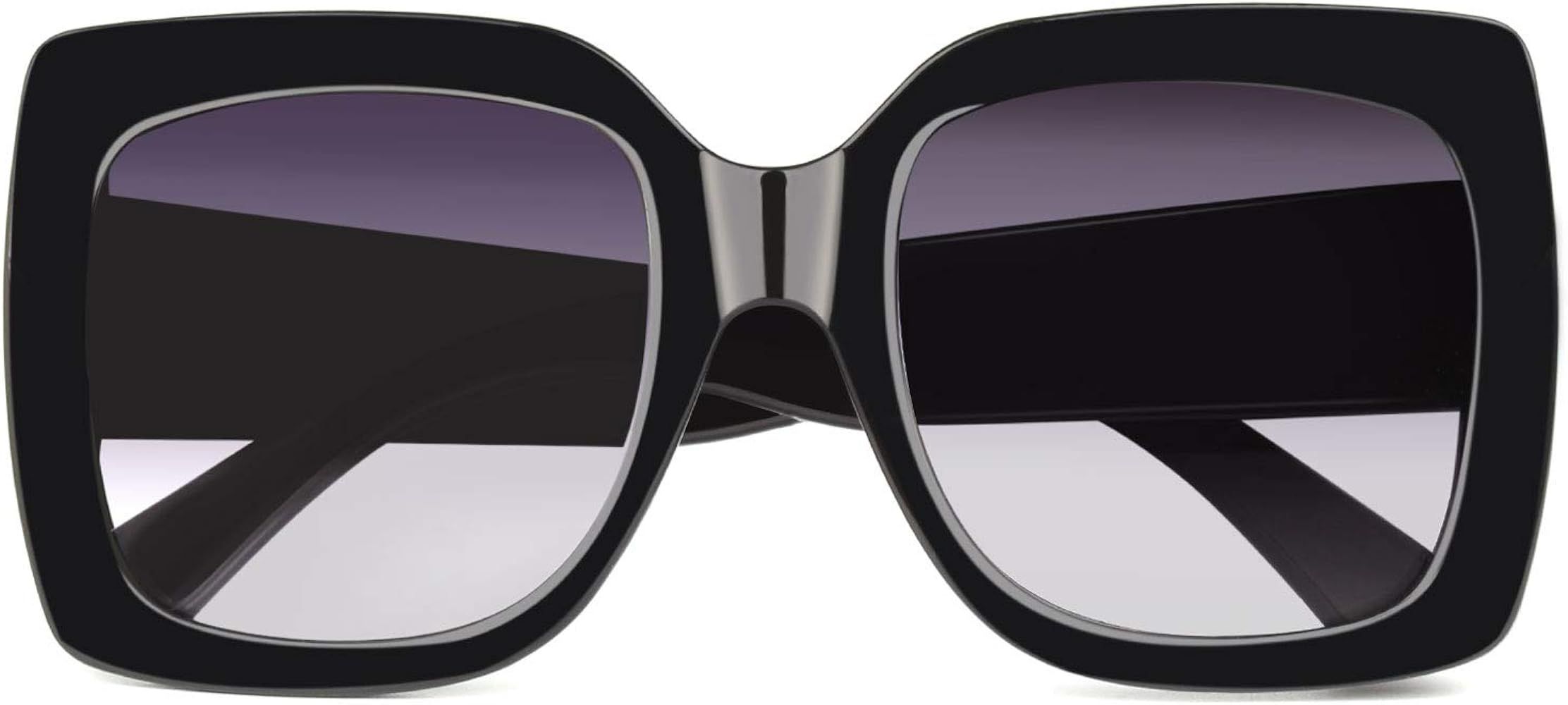 Women Oversized Square Frame Sunglasses Multiple Tinted Glitter Designer Inspired Stylish Shades ... | Amazon (US)