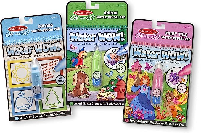 Melissa & Doug On the Go Water Wow! Reusable Water-Reveal Activity Pads, 3-pk, Colors and Shapes,... | Amazon (US)