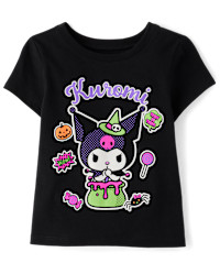 Toddler Girls Kuromi™ Glow Halloween Graphic Tee - black | The Children's Place