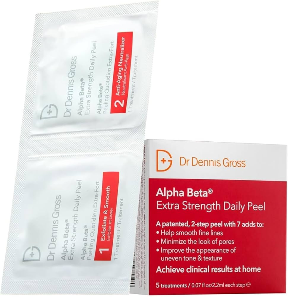 Dr. Dennis Gross Alpha Beta Extra Strength Daily Peel – 2-Step Exfoliating Pads for Enhanced An... | Amazon (US)