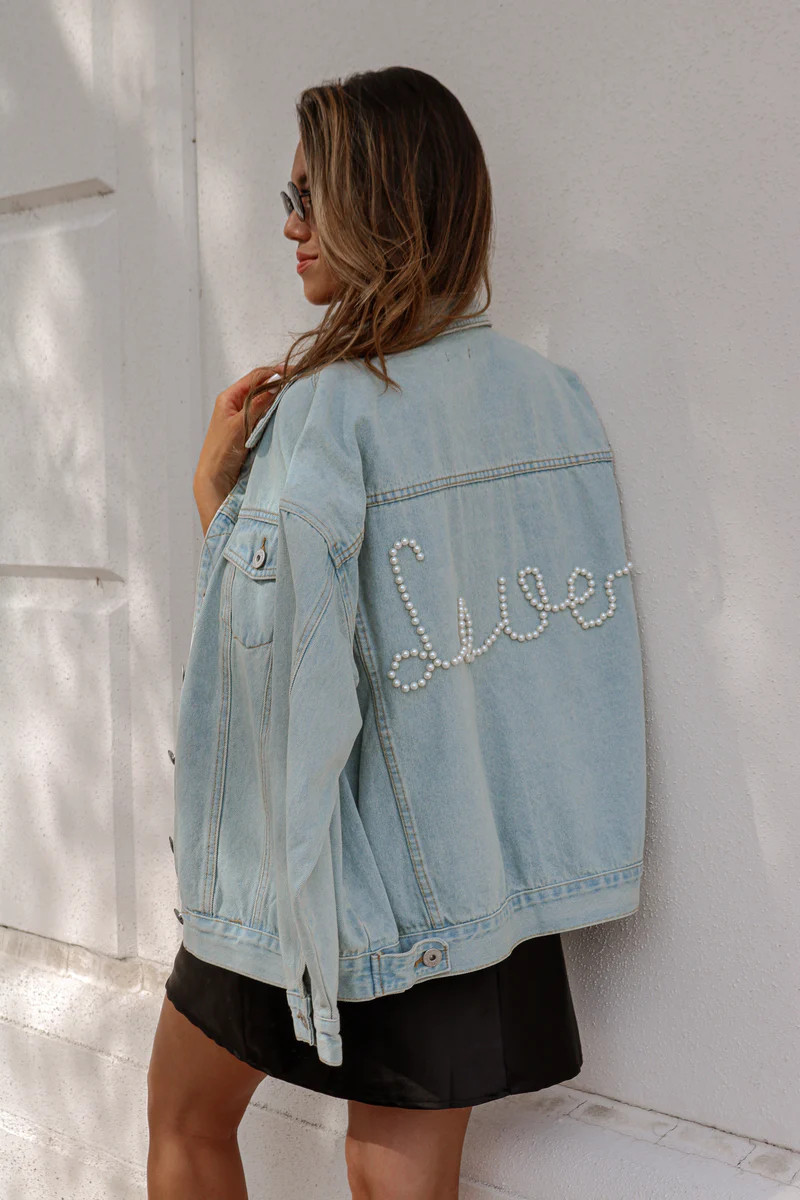 Love Of Pearl Denim Jacket | lauren nicole