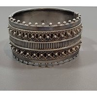 sterling Silver Bracelet Floral Design Chunky Bangle Wide Decorative Victorian | Etsy (US)