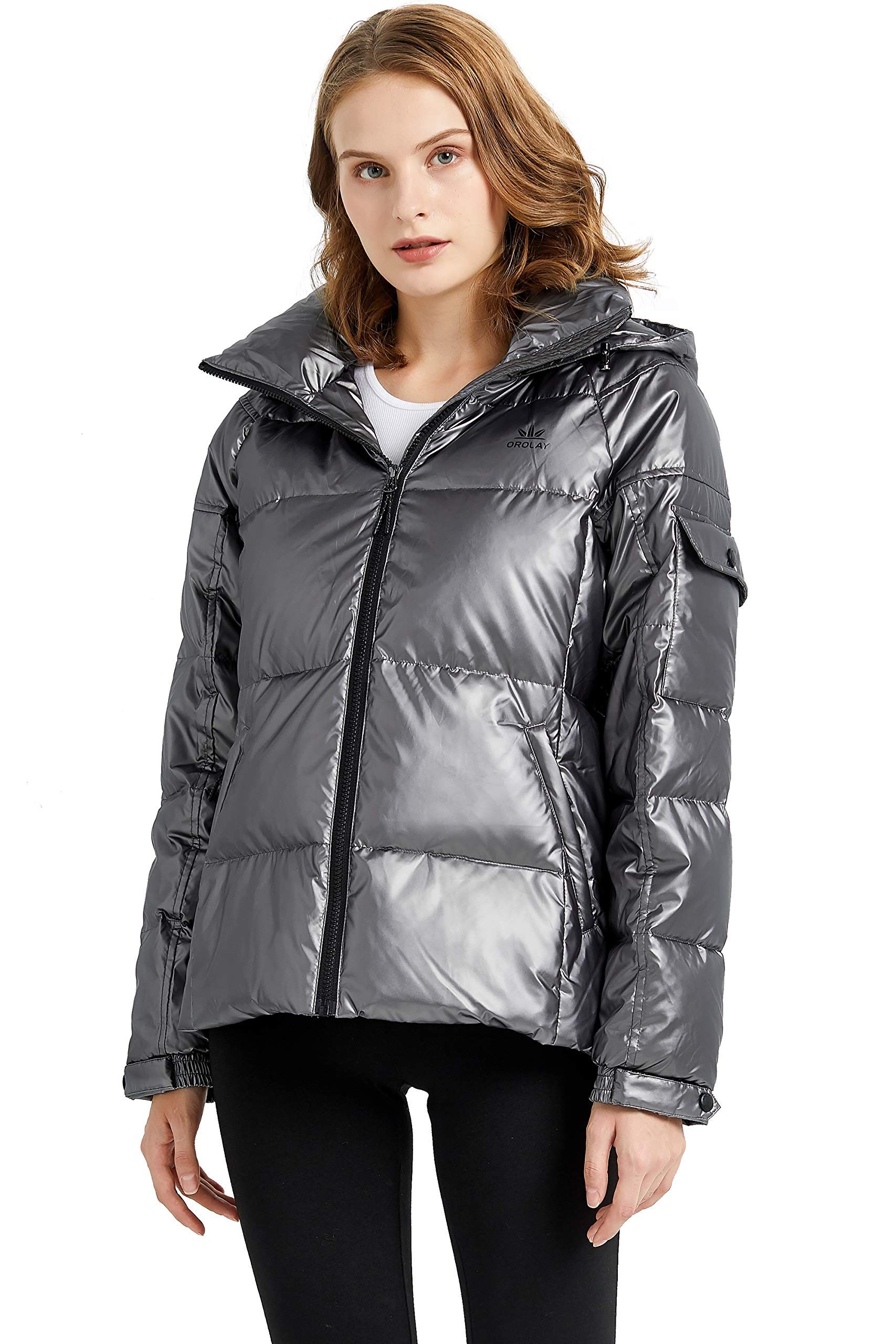 Orolay Women’s Winter Down Coat Metallic Hooded Puffer Jacket | Amazon (US)