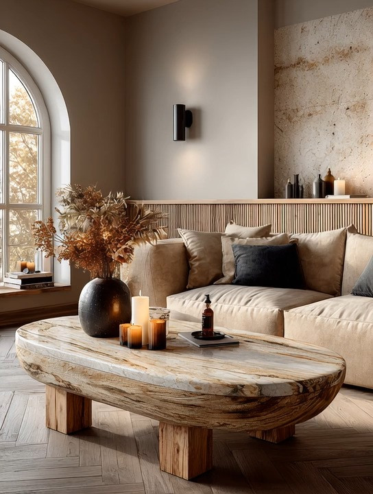 There is something deeply grounding about a wood and marble coffee table.

Both are natural materials. Both come from the earth.
But they carry completely different energies.

Marble is cool, calm, refined.
Wood is warm, organic, comforting.

When you combine the two, you create balance.

This sculptural coffee table does exactly that. The marble top brings sophistication and softness with its natural veining, while the solid wood base anchors the space with strength and warmth. It feels elegant without trying too hard. Statement-making without being loud.

And that’s the beauty of mixing materials in interior design — contrast creates harmony.

Style it simply:
• A ceramic or dark vase
• Warm candles for ambiance
• A meaningful book
• One sculptural object

Let the materials speak.

This is not just a coffee table.
It’s a grounding focal point.
Inviting. Cozy. Elevated. Timeless.

#WoodAndMarble #StatementCoffeeTable #NaturalMaterials #GroundedInteriors #ModernElegant #WarmMinimalism #LivingRoomInspo #EarthyLuxury #InteriorStyling #TimelessHome #ElevatedLiving 

 #LTKHome