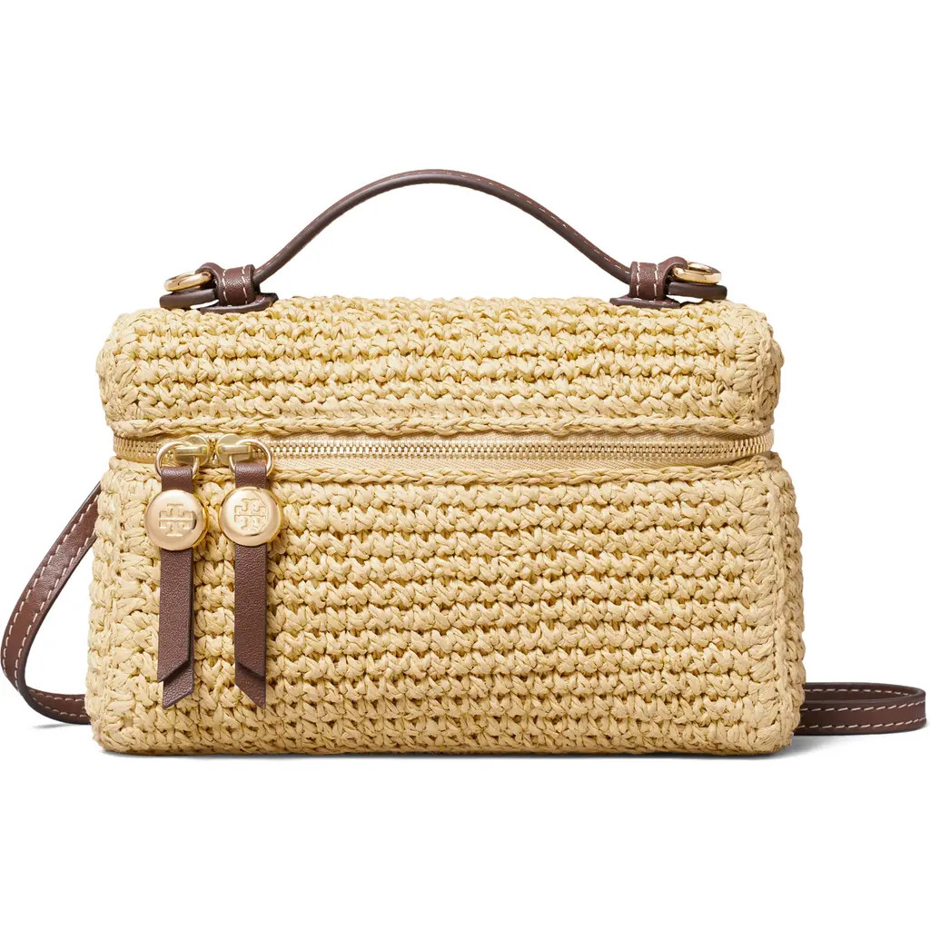 Tory Burch Romy Straw Top Handle Bag in Natural at Nordstrom | Nordstrom