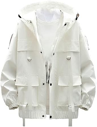 Nutriangee Men's Streetwear Windbreaker Jacket techwear hoodie Coat | Tactical Techwear, Lightwei... | Amazon (US)