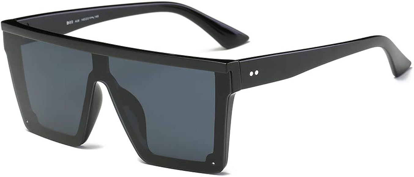 DONNA Cool Unisex Oversized Flat Top Sunglasses Square Aviator Shades D89 | Amazon (US)